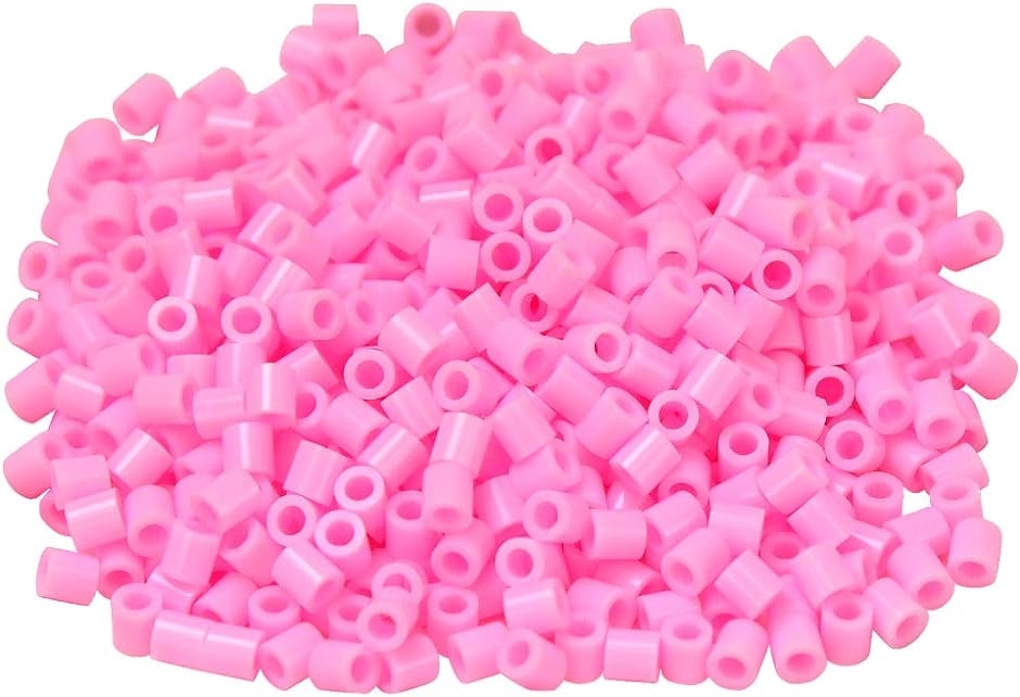 AINetJP アイロンビーズ 単色 ハンドメイド 立体作品 手作り おもちゃ 大容量 5mm( ピンク,  5mm 約8000個)