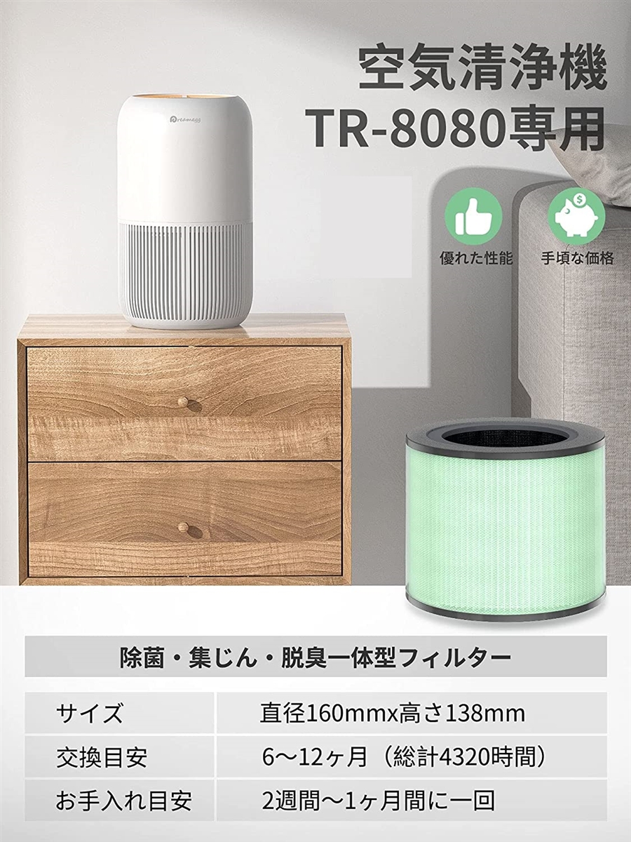 新品未使用　空気清浄機　Dreamegg Amazon.co.jp: Dreamegg 小型空気清浄機 コンパクト 除菌 脱臭