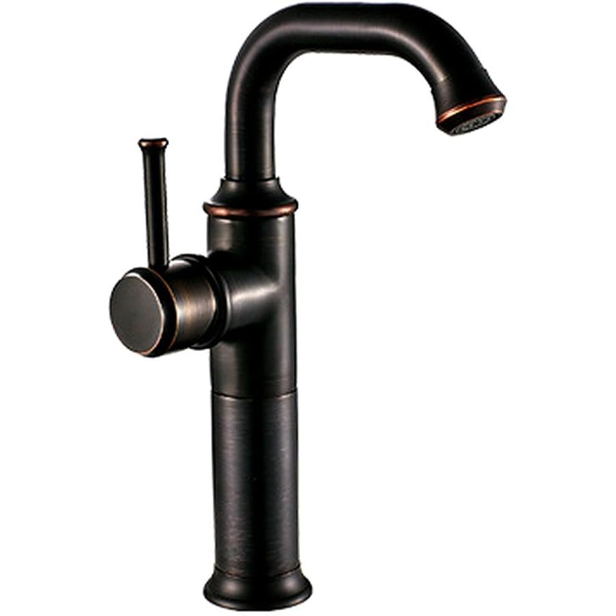 洗面用 アンティーク 混合水栓 蛇口 シングルレバー ロング水栓 トール水栓 L型 手洗いボウル SK230( ブラック)