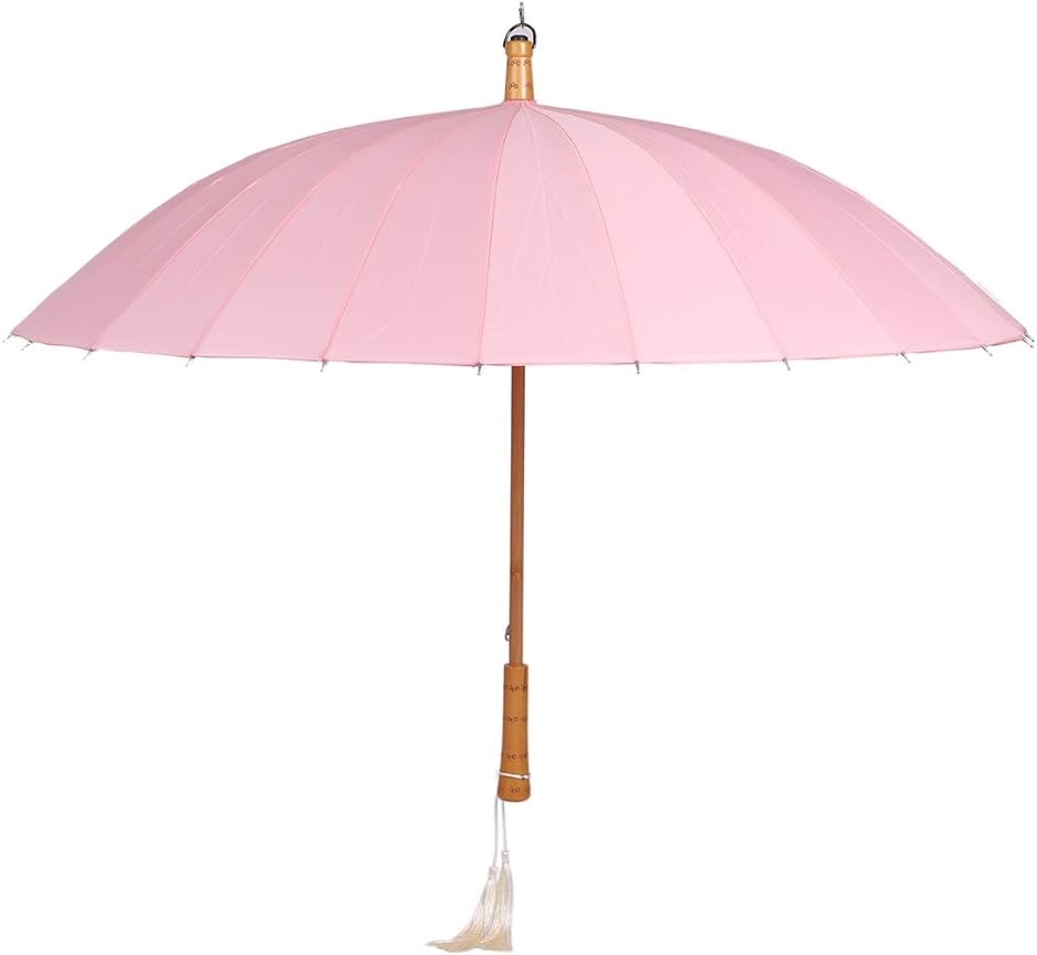 長傘 雨傘 和傘 番傘 耐風 撥水 24本骨 グラスファイバー 晴れ雨兼用( ピンク)｜horikku｜04