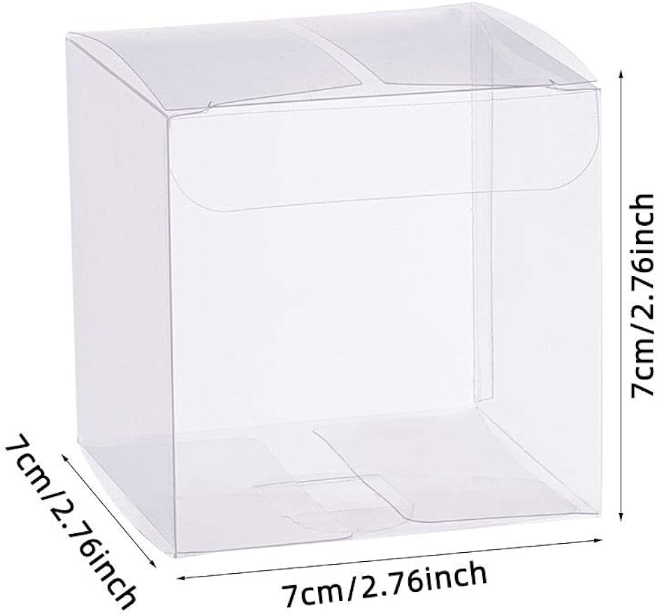 50個セットPVC透明プラスチックケース 7x7x7 折り畳みボックス