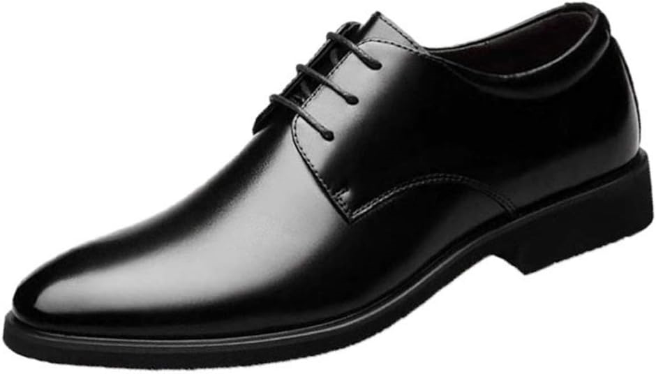 革靴 メンズ ビジネスシューズ 就活 通勤 紳士靴( ブラック,  25.0 cm)｜horikku