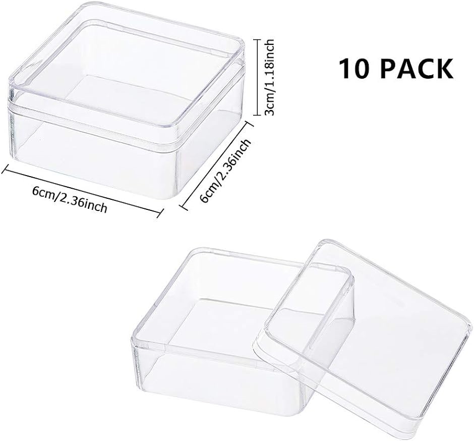 10個セットプラスチック収納ケース 蓋つき( 6x6x3cm)｜horikku｜02