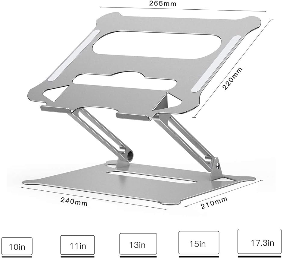 ノートパソコン スタンド 2020 自宅で仕事 laptop stand PCスタンド PCホルダー( 銀,  Medium)｜horikku｜07