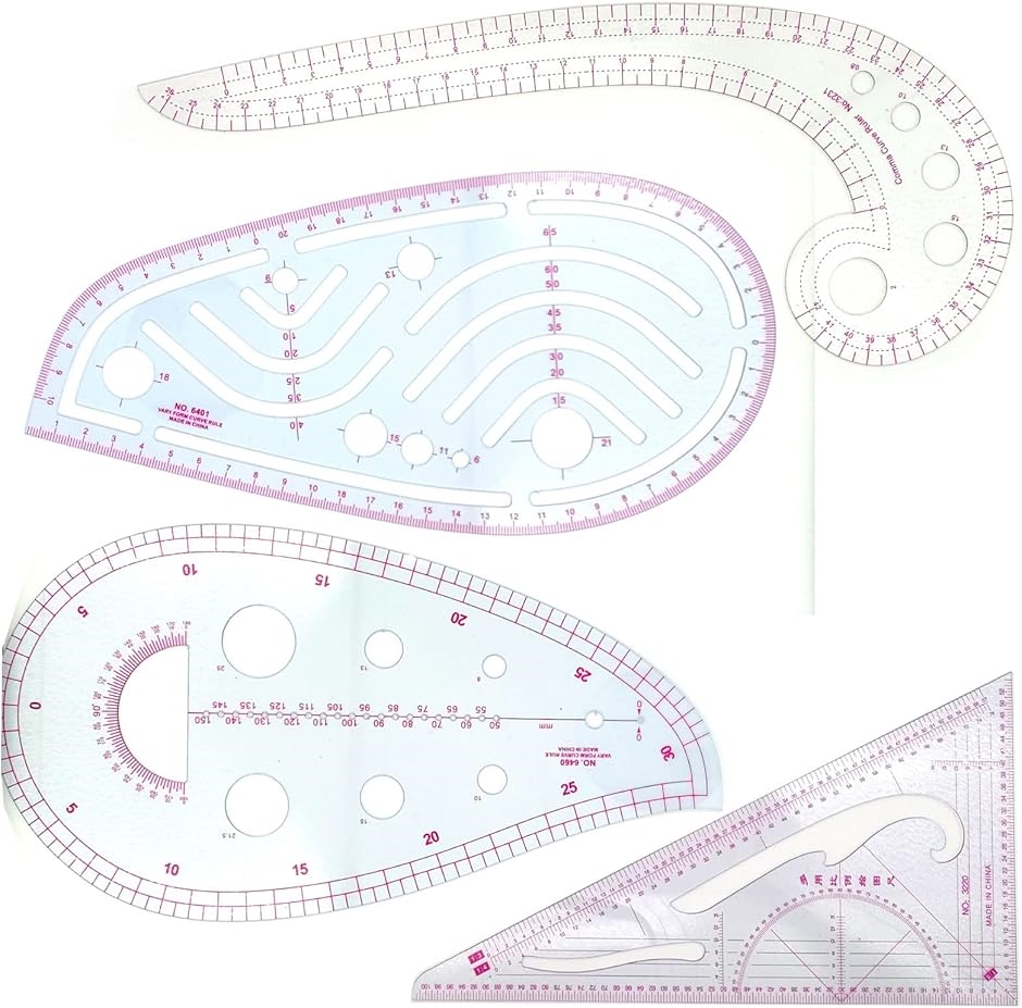 morytrade 曲線定規 雲形定規 カーブ定規 裁縫道具 メジャー テンプレート 円( 4枚セット)