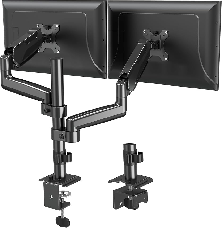 モニタアーム 2画面 液晶ディスプレイアーム デュアル ガススプリング