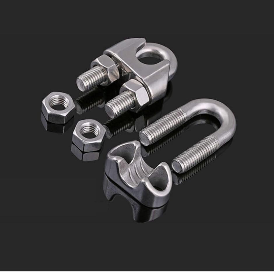 ワイヤークリップ 10個 ケーブル固定金具 ステンレス ロープ止め金具