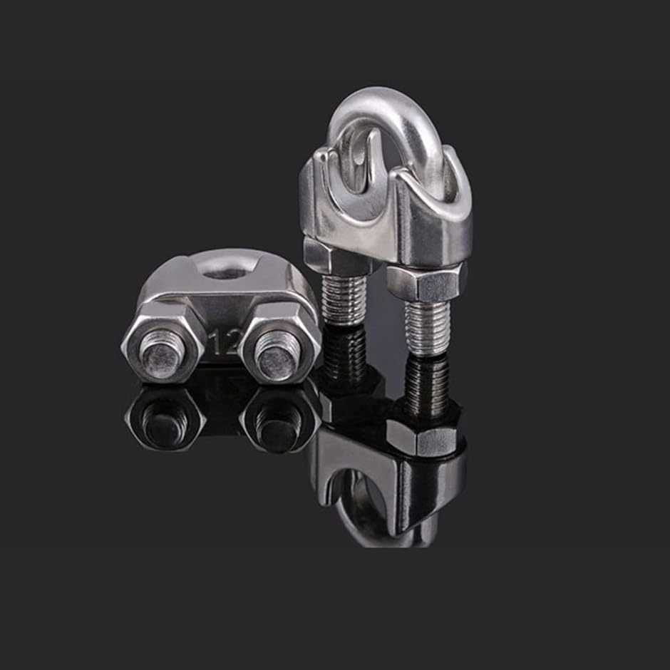 ワイヤークリップ 10個 ケーブル固定金具 ステンレス ロープ止め金具