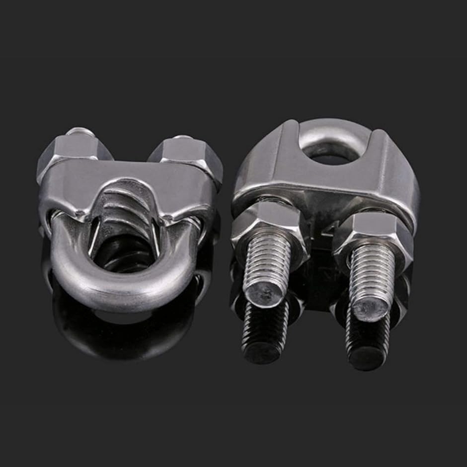 ワイヤークリップ 10個 ケーブル固定金具 ステンレス ロープ止め金具