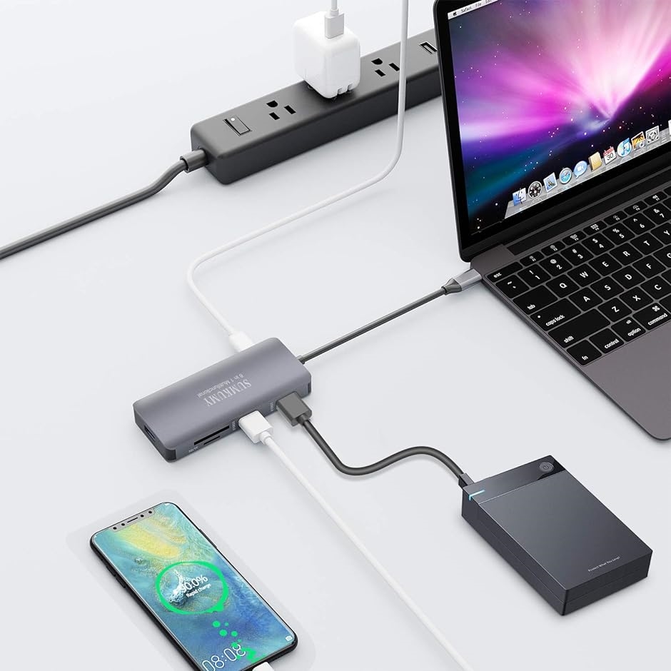 USB C ハブ 8in1USB Type OTG対応ハブ100W出力 Power Delivery( Silver,  8-in-1)｜horikku｜06