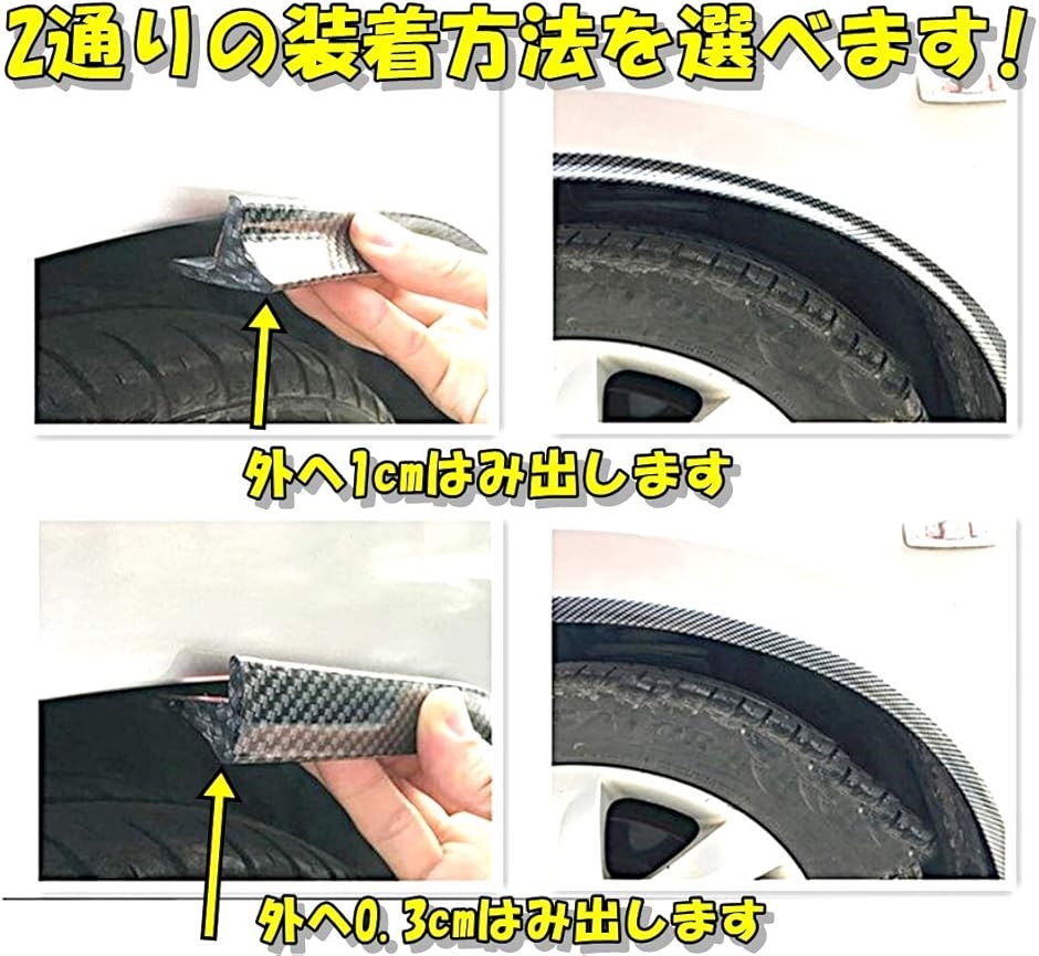 フェンダーモール オーバーフェンダー アーチ 軟質PVCゴム製 車 2本セット(黒,  1.5ｍ) | ブランド登録なし | 04