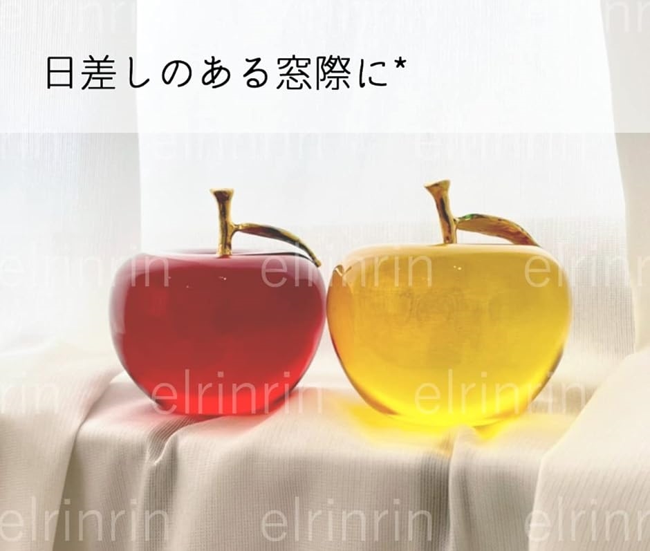 林檎 クリスタル 風水 インテリア オブジェ 置物 癒し ガラス アップル