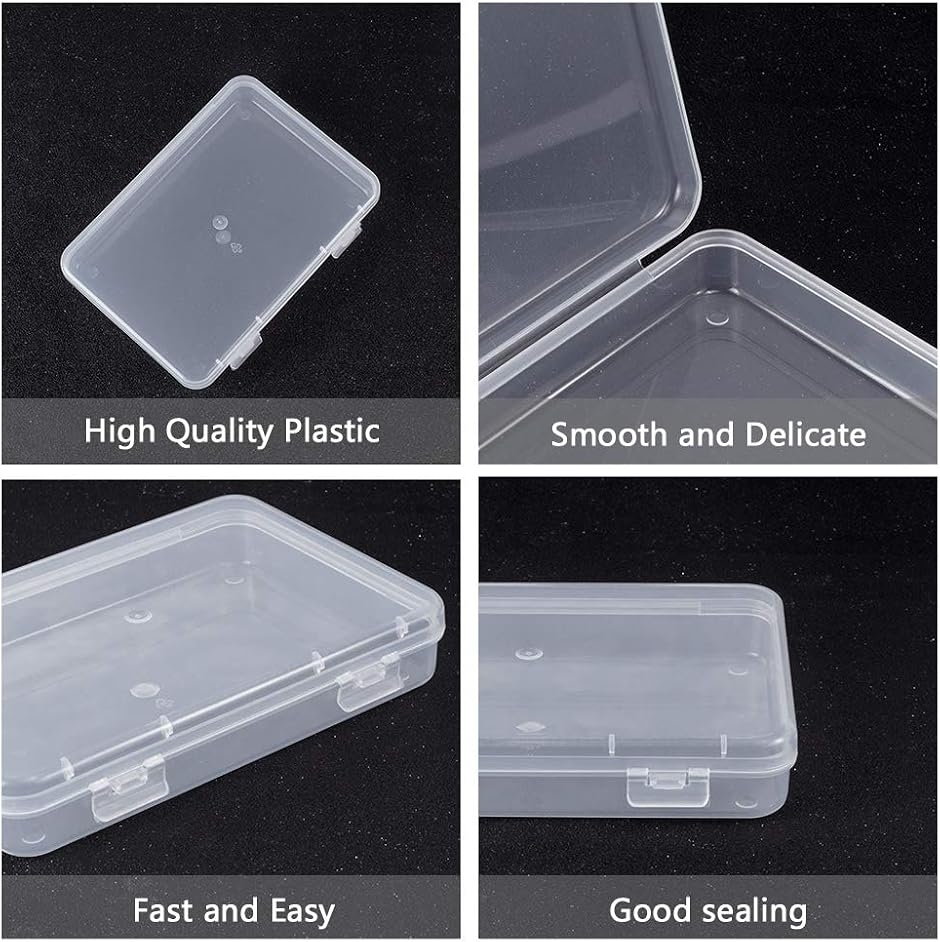 透明プラスチック 六角形収納ボックス 79個 5個15.1x10.9x2.6cm長方形小物収納ケース プラスチックケース クリア