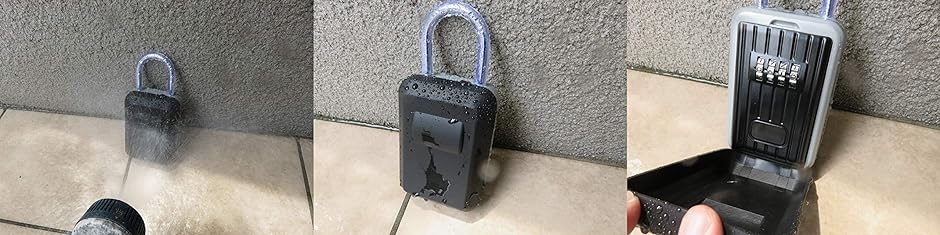 キーボックス ダイヤル式 4桁 南京錠 防水 屋外 壁掛け 鍵収納ボックス