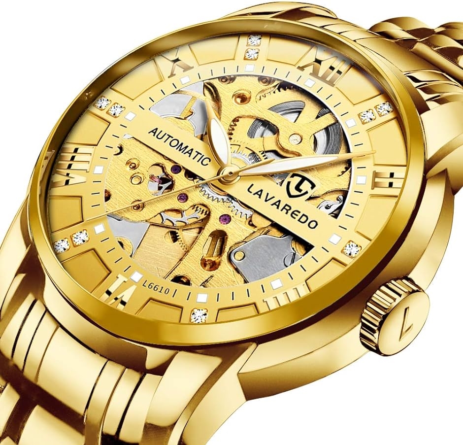 腕時計 メンズ腕時計 機械式 スケルトン シルバース テンレススチール 高級 防水 自動 自動巻き( 05.オールゴールド)