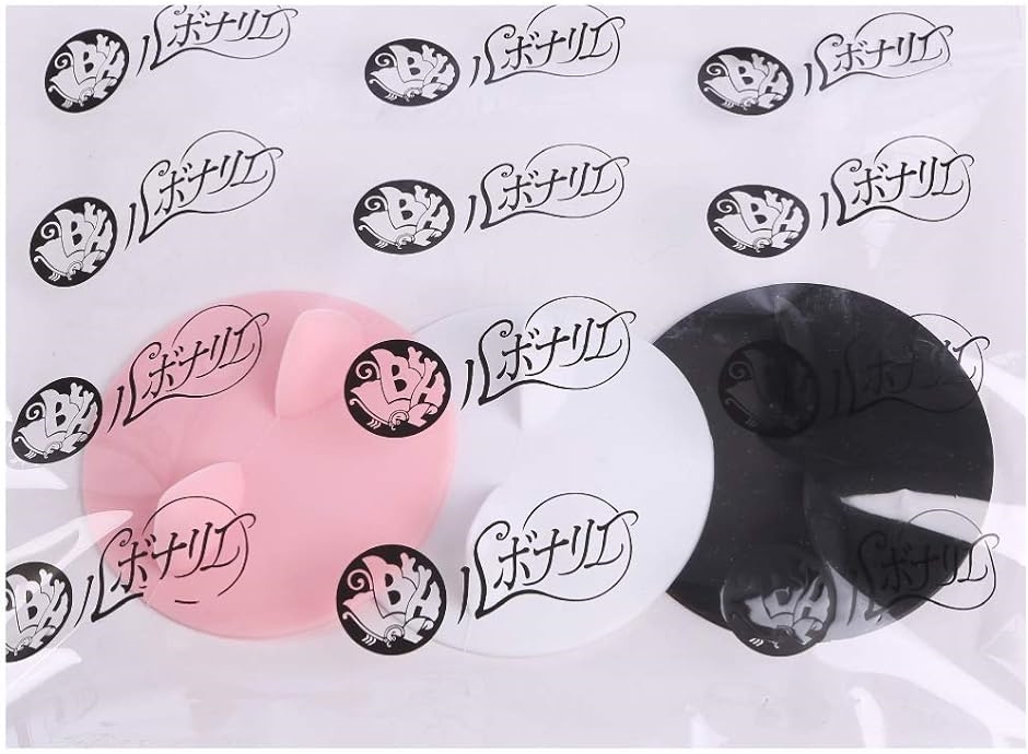 猫耳 マグカップ カバー 3色 3個セット 黒 白 ピンク( 黒 白 ピンク)｜horikku｜09