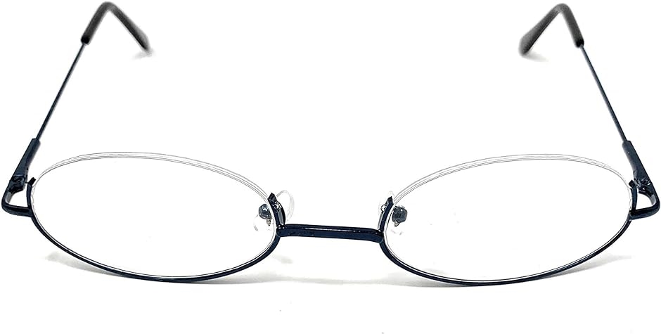 ファッション・伊達メガネ 黒 丸型 標準サイズ 丸型 アンダーリム 伊達メガネ 下フレーム ファッションメガネ