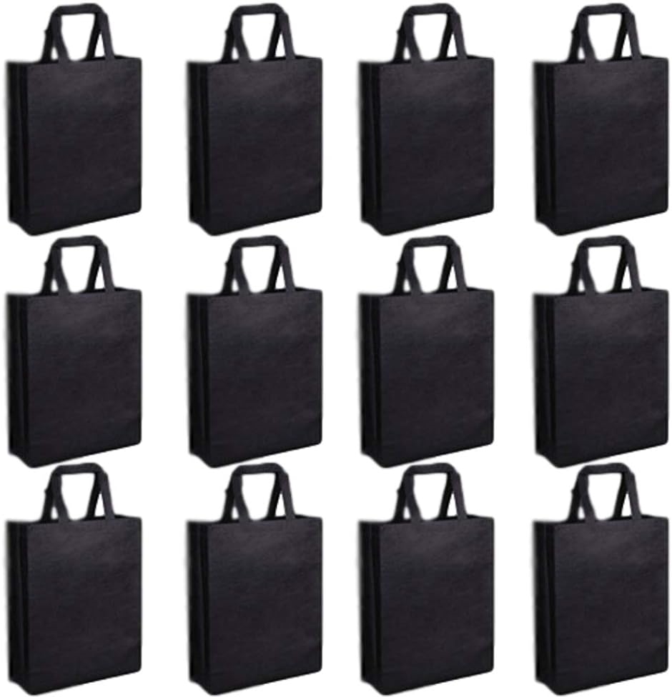 不織布 手提げ袋 バッグ ラッピング エコバッグ オフィス ショップ 厚手 縦 横 A4 12枚セット( 縦型x12枚)｜horikku
