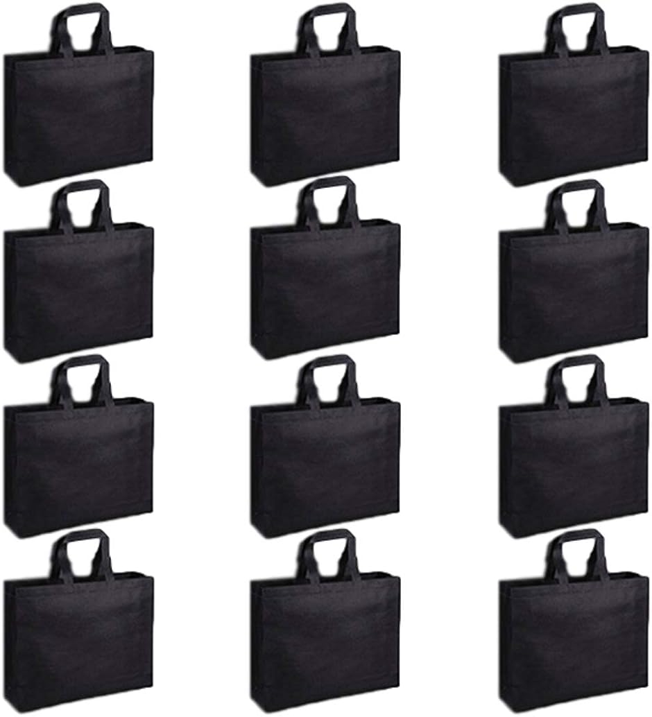 不織布 手提げ袋 バッグ ラッピング エコバッグ オフィス ショップ 厚手 縦 横 A4 12枚セット( 横型x12枚)｜horikku