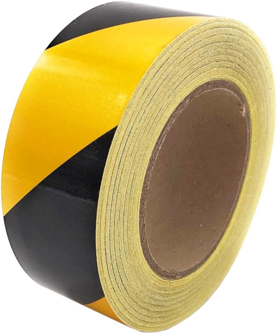 警告テープ 危険表示 幅5cm 長さ50m 安全テープ 立入禁止 トラ表示テープ トラテープ( 黄色　黒,  幅5cmx長さ50m)