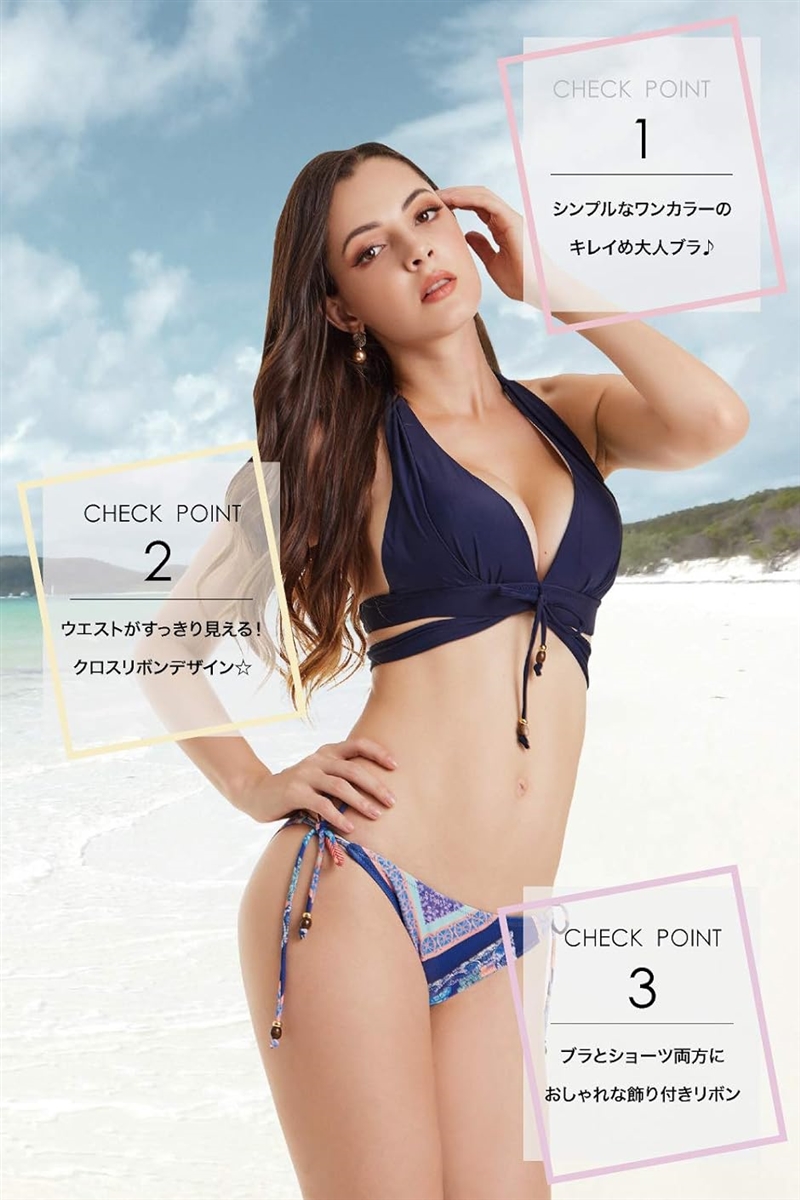 クロス 水着 ビキニ レースレディース Lace Ladies クロスビキニ 水着2点セット