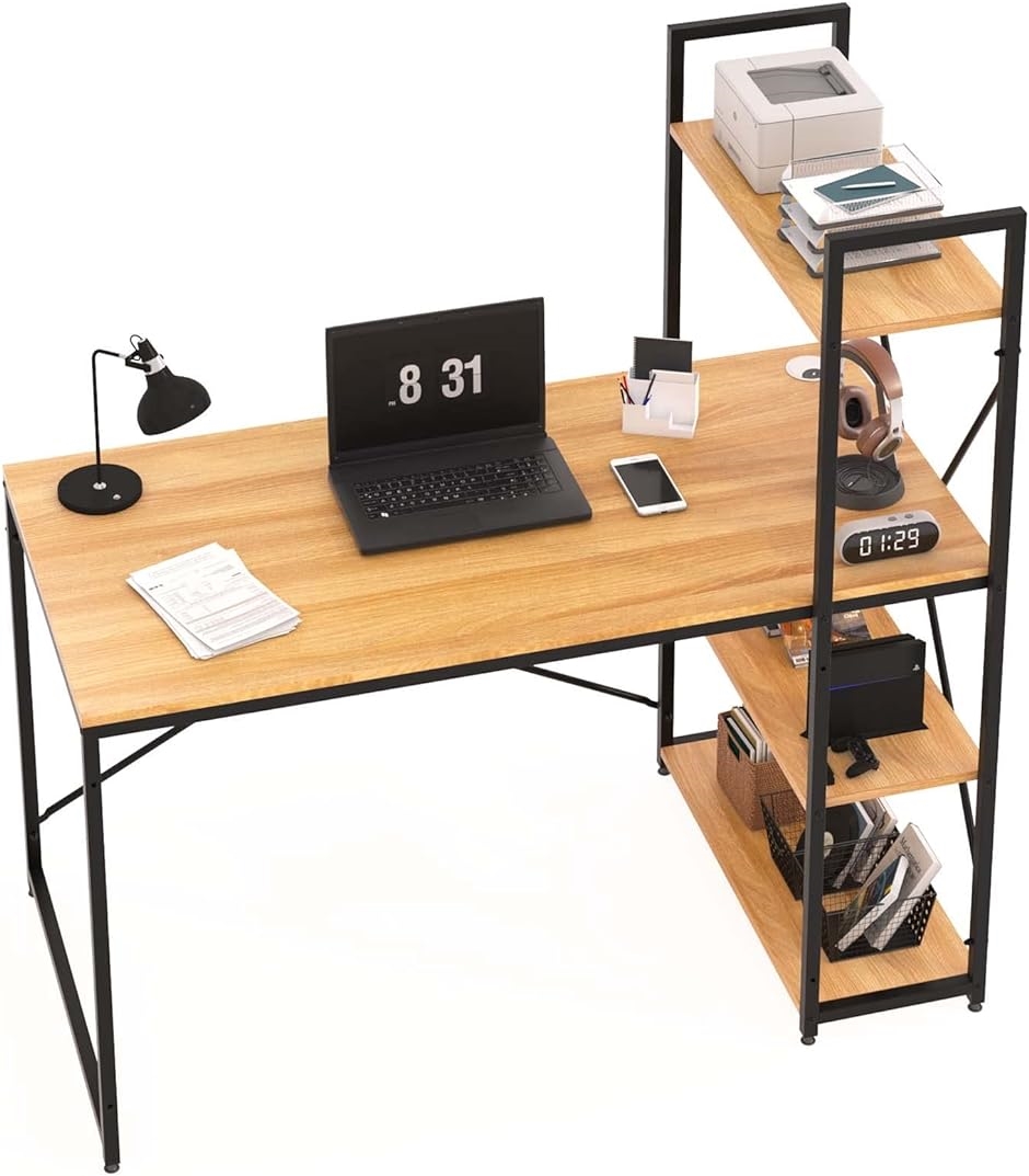 パソコンデスク デスクトップ用 ラック付きデスク 机pcデスク 幅120cm