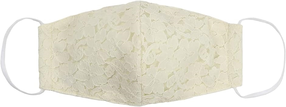 レースマスク おしゃれ 布 レディース( １４アイボリー,  M)