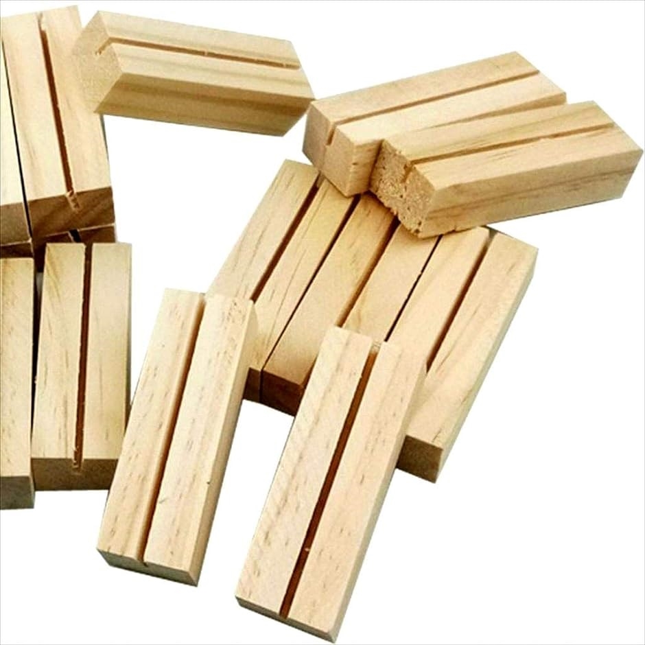 メモスタンド 10個 クリップ ミニ 木製 写真立て 席札 名刺 結婚式 卓上 小物 装飾 メモホルダー( 長方形,  長方形)