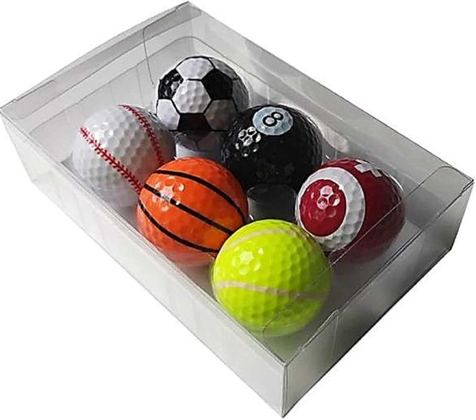 ユニーク ゴルフボール セット プレゼント コンペ景品 父の日 ギフト ゴルフ用品 ペイントボール 球 サッカー 野球( 6種類セット)