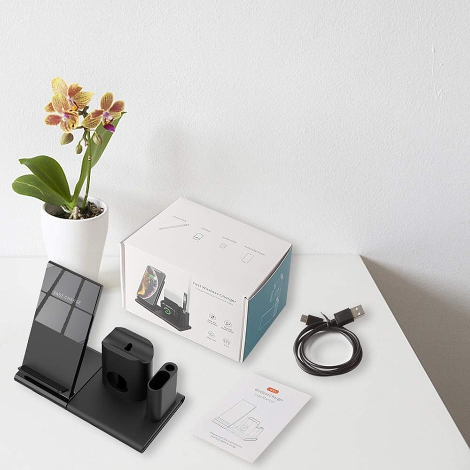 互換品】SHARE BEAUTY 4in1ワイヤレス充電器 スマホ充電スタンド