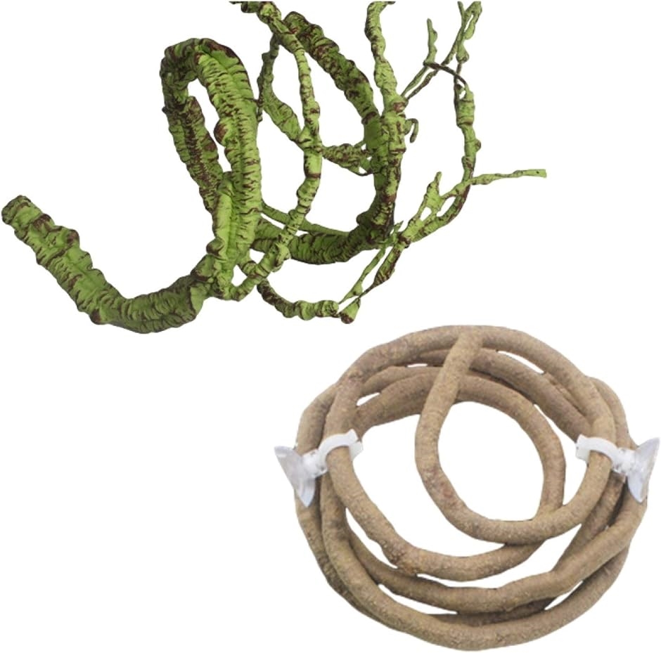 爬虫類 人工藤 人工植物 登り藤 木のつる 装飾品 吸盤付き 飾り トカゲ ヘビ カメレオン 飼育 MDM