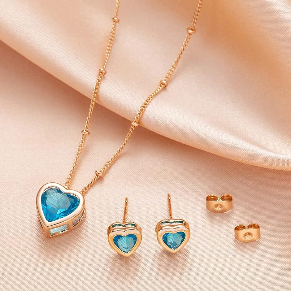 ハート ピアス ネックレス セット レディース スタッドピアス 金属 