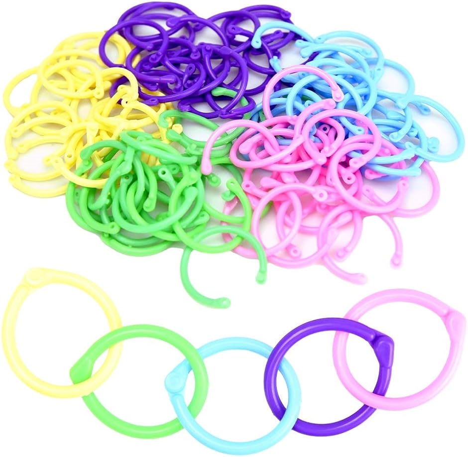 Yahoo! Yahoo!ショッピング(ヤフー ショッピング)AINetJP プラスチックリング カラフル キーホルダー アクセサリー パーツ ハンドメイド DIY（ 直径3cm 100個セット）