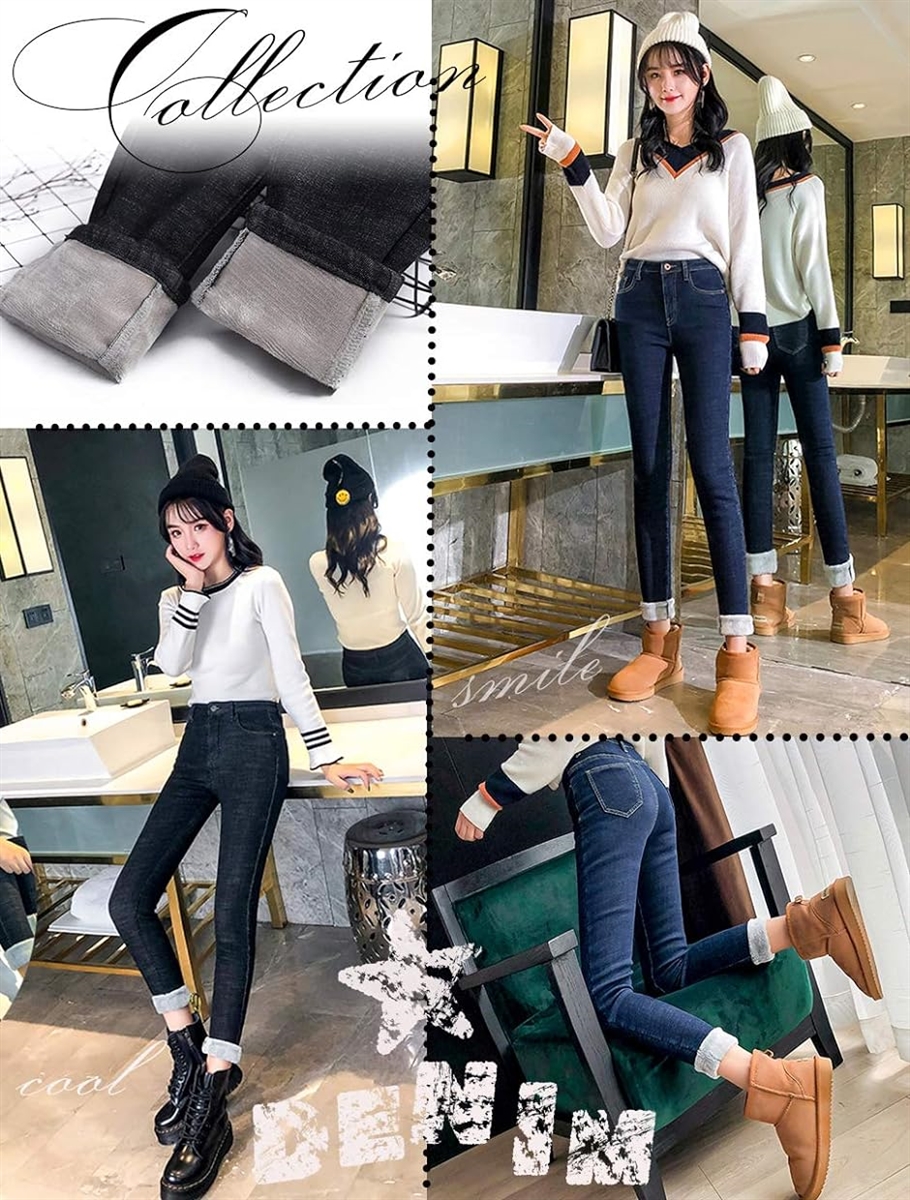 【新品】レディース 秋服 冬服 デニム ショートパンツ 裏起毛 ネイビー 紺 裏起毛 デニム パンツ レディース ストレッチジーンズ ハイ