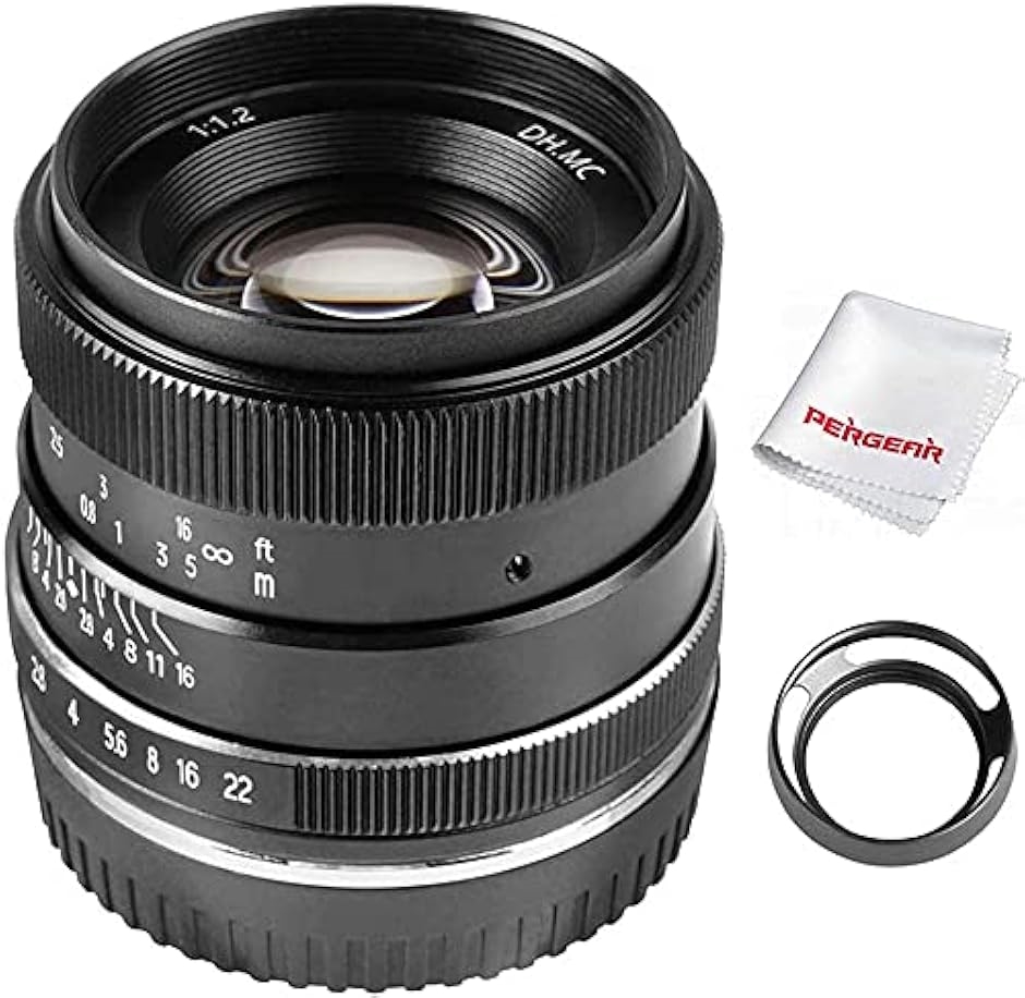 互換品】PERGEAR 35mm F1.2 大口径 単焦点レンズ M4/3に対応(黒