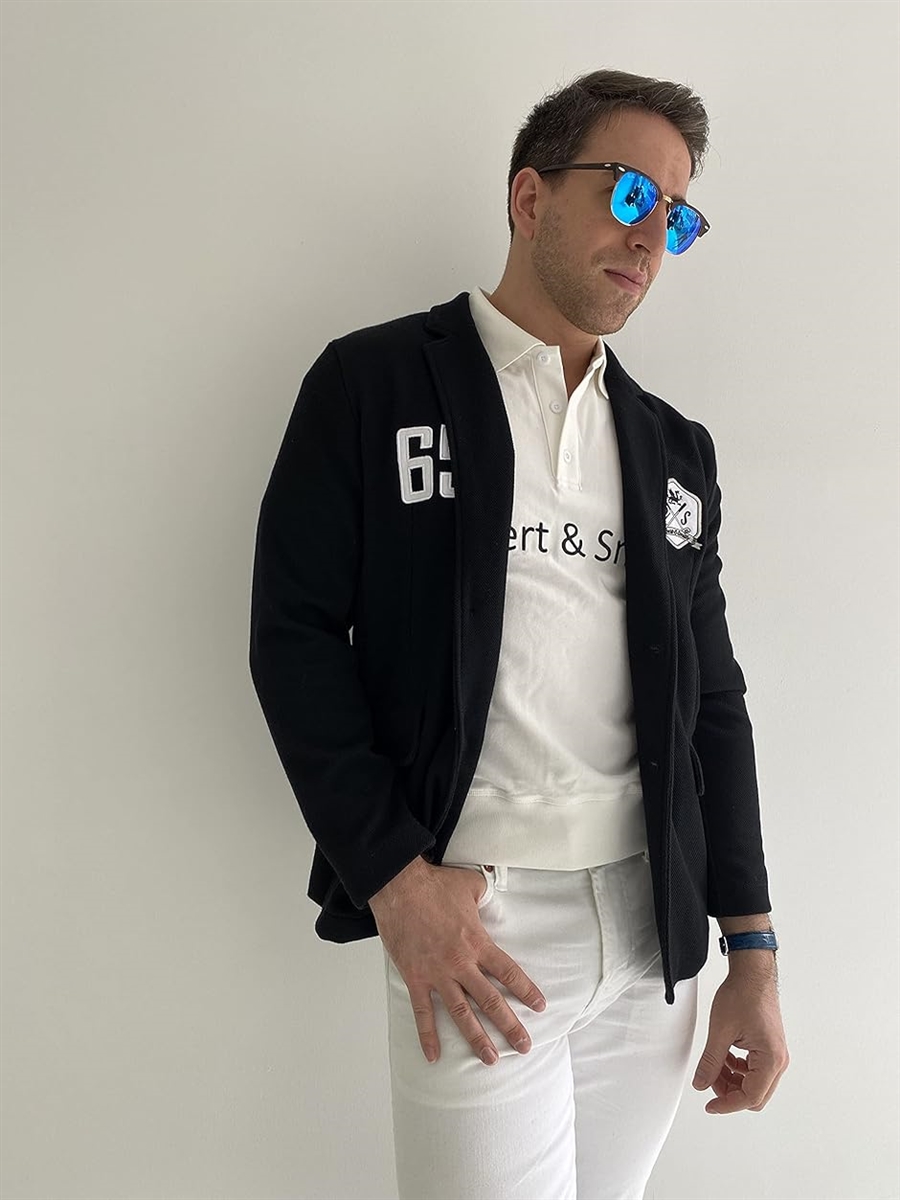 ロバートアンドスミス ゴルフ ジャケット ゴルフウエア 紺ブレ