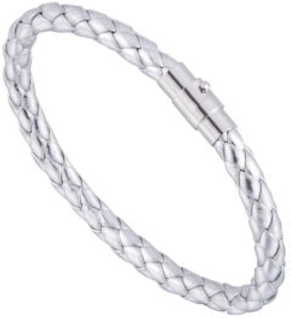 Yahoo! Yahoo!ショッピング(ヤフー ショッピング)レザー ブレスレット PUレザー 編み込み 磁気ブレスレット メンズ レディース ユニセックス お揃い（シルバー,  ワンサイズ）