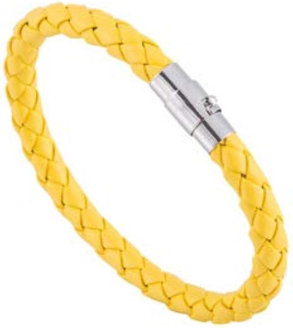 Yahoo! Yahoo!ショッピング(ヤフー ショッピング)レザー ブレスレット PUレザー 編み込み 磁気ブレスレット メンズ レディース ユニセックス お揃い（イエロー,  ワンサイズ）