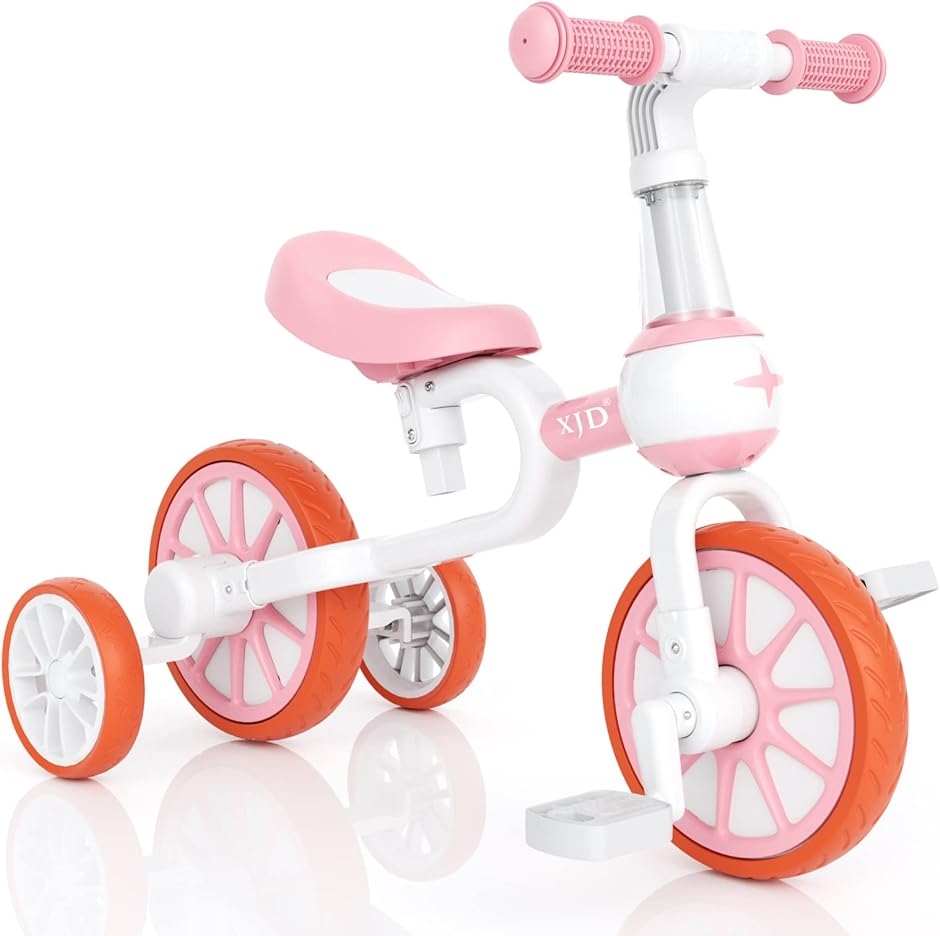 三輪車 二輪車 子供 幼児用 自転車 3in1 キッズバイク 1−5歳に向け ペダルなし自転車 サドル調整可能 MDM( ピンク,  1−5歳)｜horikku