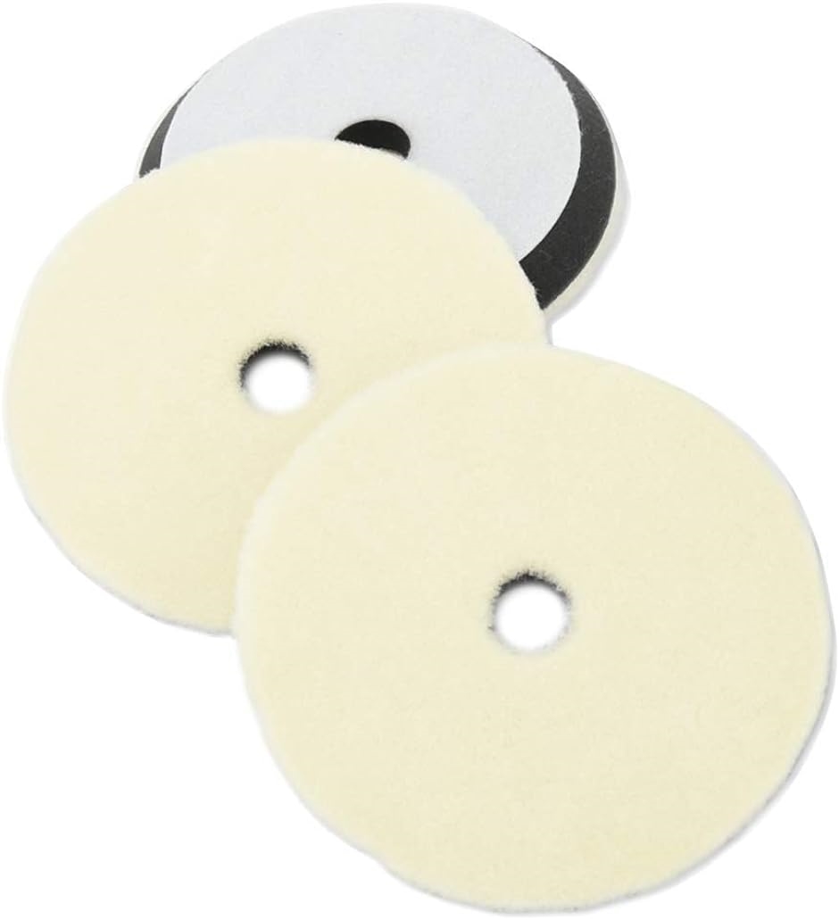 TANIREN 車磨き用 ウールバフ ポリッシャー 細目 面ファスナー式 研磨 洗車( 150mm)