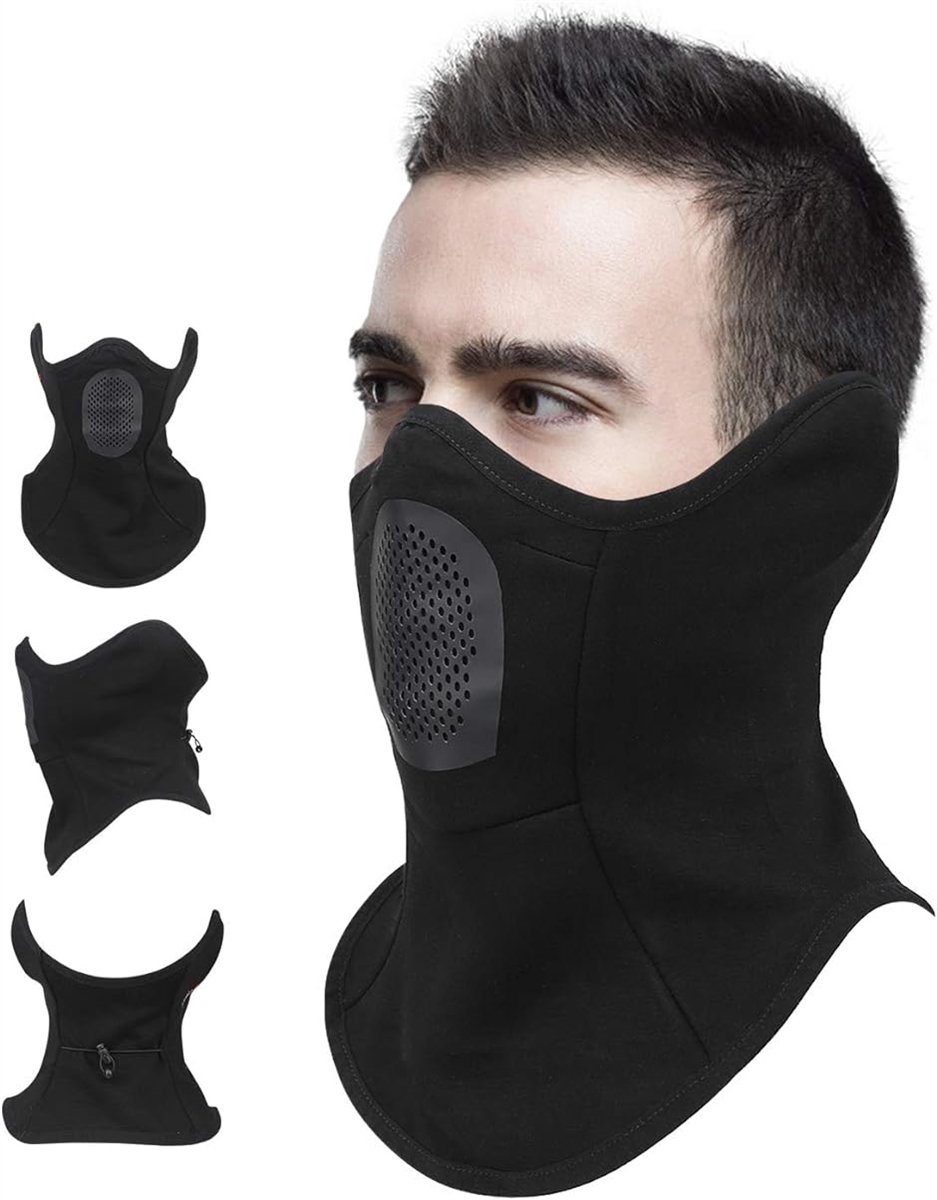 フェイスカバー ネックガード ネックカバー スカーフ UVカット 通気 速乾 吸汗速乾 紫外線対策 通気性に優れ 男女兼用( ブラック)