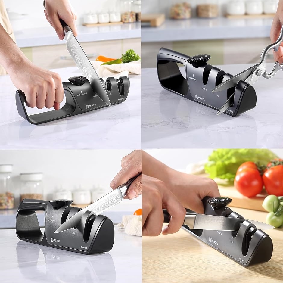 2025年モデル 包丁研ぎ器 刃物研ぎ 手動 3段階 砥石不要 包丁・ハサミ