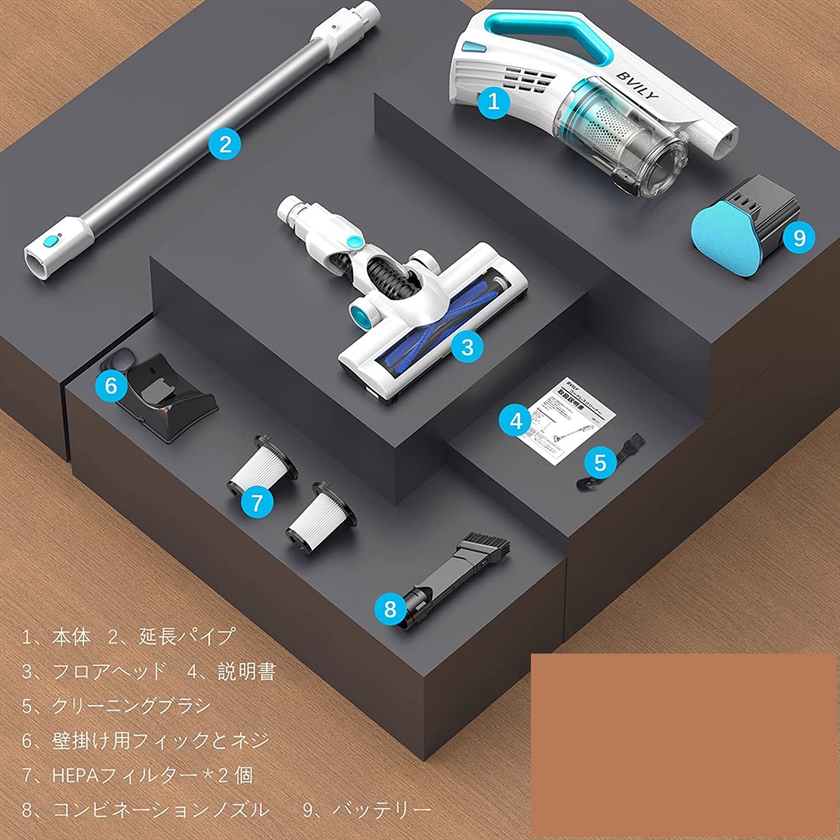 掃除機 コードレス 強吸引力 サイクロン 2WAY 静音 40分長時間稼働