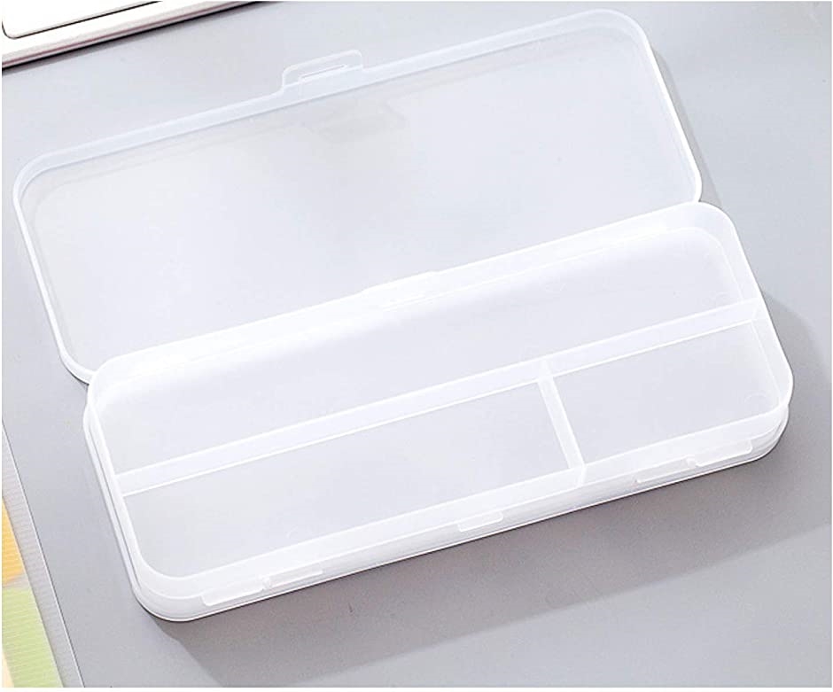 筆箱 シンプル 2階建て 半透明 両面開き プラスチックのペンケース