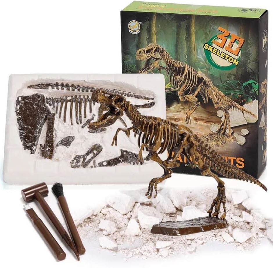 恐竜 発掘 化石 骨 おもちゃ プレゼント 子供 キット( ティラノサウルス)