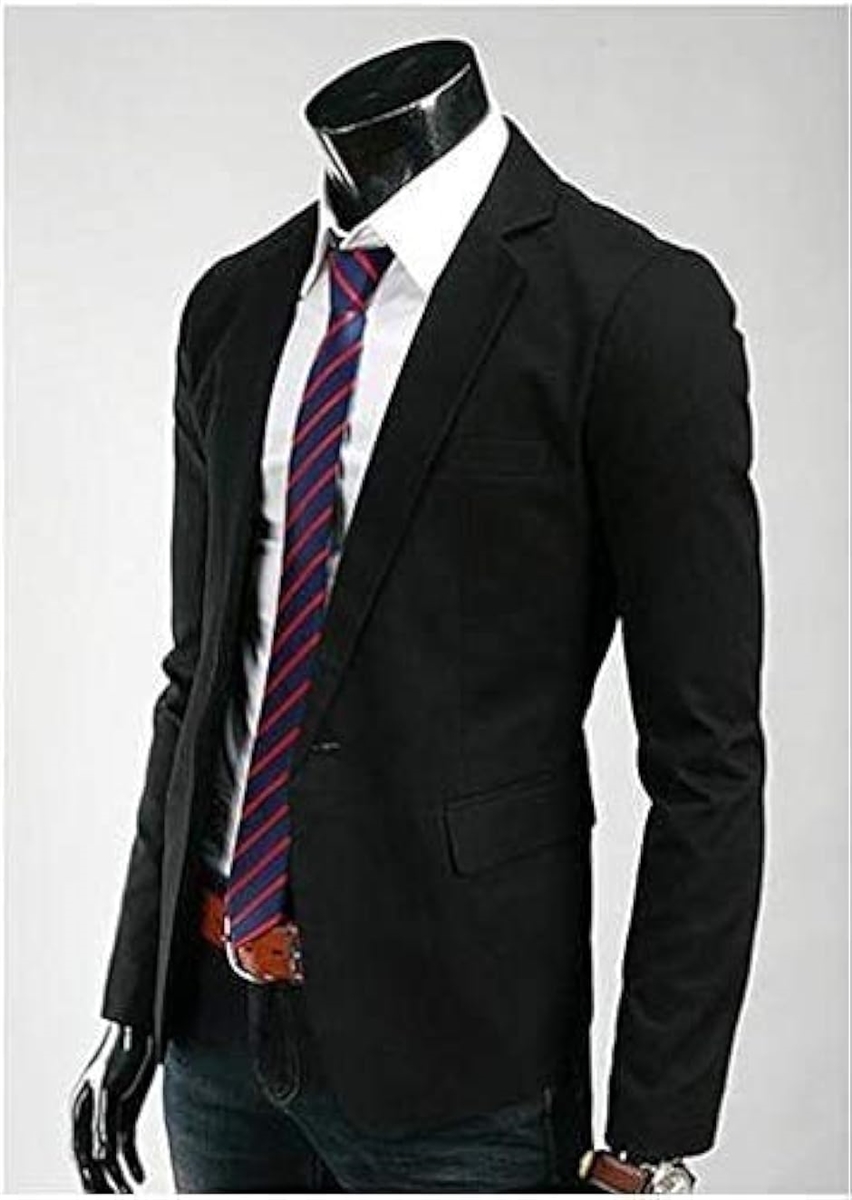 アスペルシオ カラフル 長袖 ジャケット メンズ フォーマル 紳士 アウター シングル ボタン 黒色( ブラック,  M)｜horikku｜02