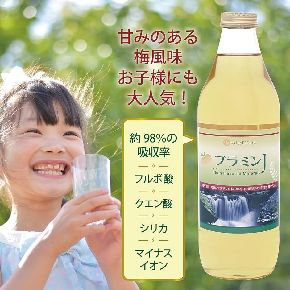 U＆I・JAPAN プラミンJ 1000mL 植物性ミネラルドリンク うめ風味 希釈