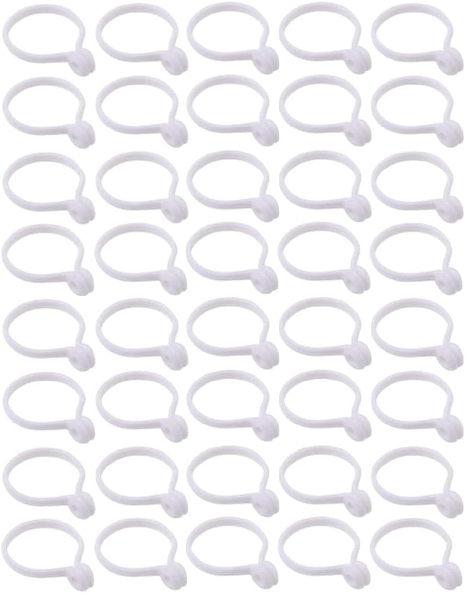 ワズチヨ スライドリング すらいどりんぐ 40個セット カーテン 用 プラスチック ホワイト カーテンリング 白( 40個 白)
