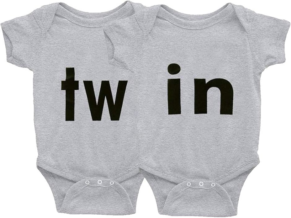 Twin 双子 ツイン コーデ 赤ちゃん 新生児 ロンパース ベビー