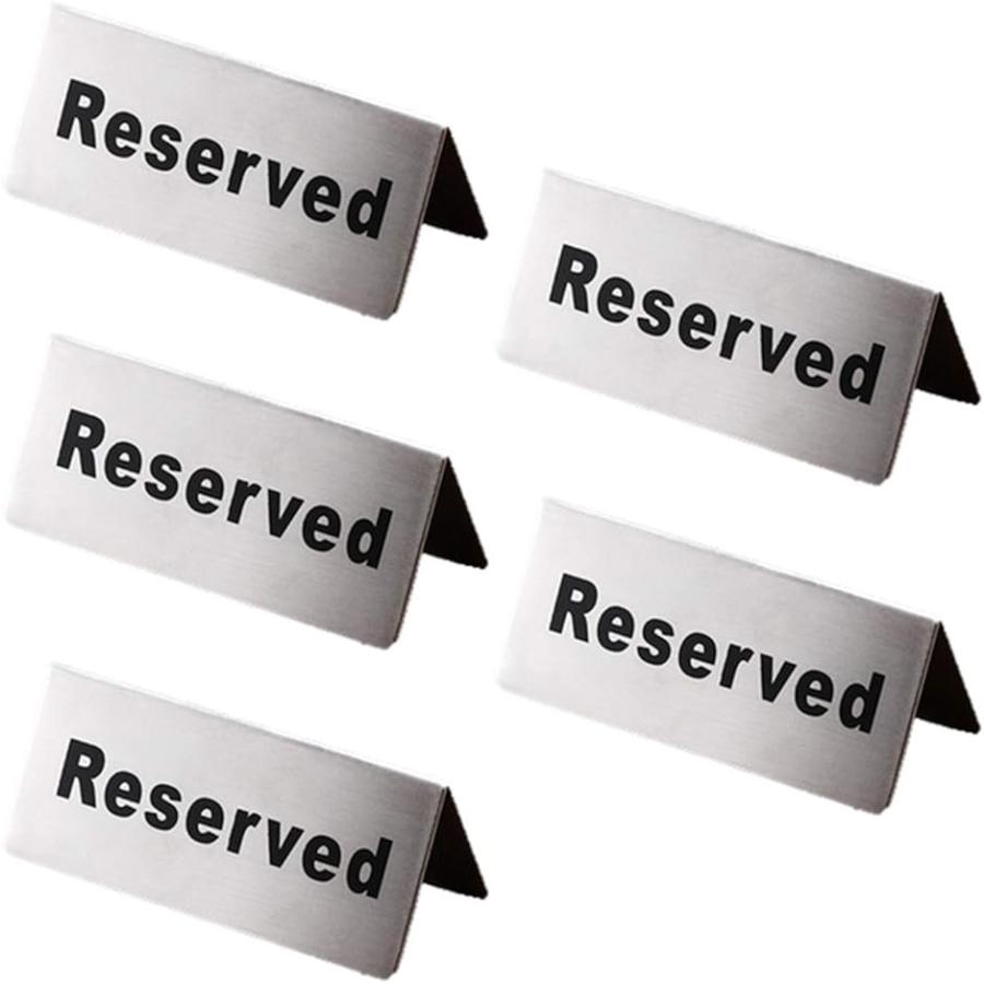 限定モデルサインプレート 席札 カフェテーブル リザーブ Reserved 卓上テーブル 5個セット( #1)